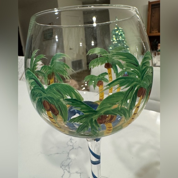 Tropical Hand-Painted Wine Glasses - Picture 3 of 3